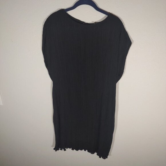 Madewell Plissé Mini Tee Dress Black Women's Size 16 NWT - Picture 5 of 11